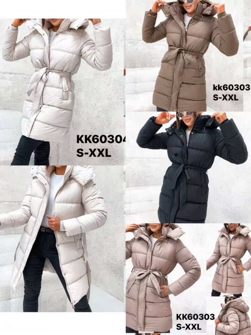 Plaszcze damkie zimowe Roz S-2XL, 1 Kolor Paczka 5 szt